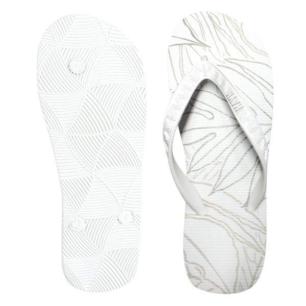 Men's Sig Zane Slippers (Uluwehi Keaukaha) White - HAYN