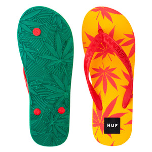 Men's Huf Plant Life Slippers (Red/Yellow/Green)