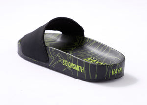 Sig on Smith x HAYN x ILA Swim Slides - Black/Neon Green